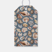 Tropisch warme kerstzeeen begroetingen foto blauw cadeaulabel (Achterkant)