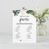 Tropisch wat er op uw Purse Vrijgezellenfeest Game Informatiekaartje (Staand voorkant)