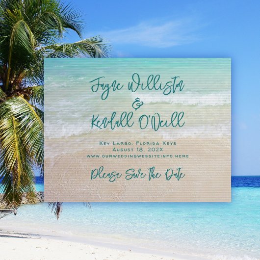 Tropisch water Modern Save the Date Wedding Kaart