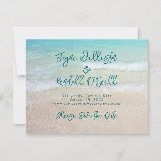 Tropisch water Modern Save the Date Wedding Kaart (Voorkant)