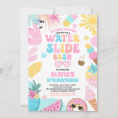 Tropisch Water Slide Zomer Verjaardagsfeest Kaart (Voorkant)