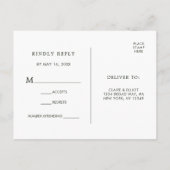 Tropisch Watercolor Loof Huwelijk RSVP Uitnodiging Briefkaart (Achterkant)