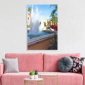 Tropisch waterfontein canvas afdruk (Insitu (Woonkamer))