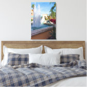 Tropisch waterfontein canvas afdruk (Insitu (Slaapkamer))