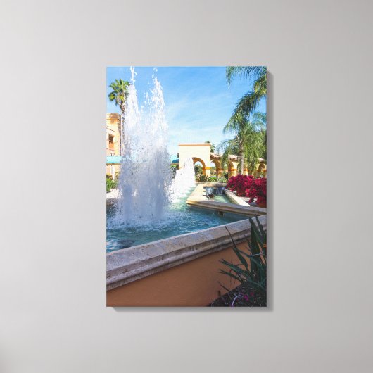 Tropisch waterfontein canvas afdruk (Voorkant)