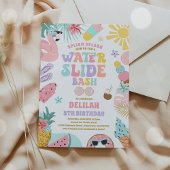 Tropisch waterglijbaan zomer verjaardagsfeestje kaart