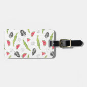 Tropisch watermeloen en krokodilpatroon bagagelabel (Voorkant horizontaal)