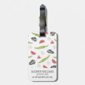 Tropisch watermeloen en krokodilpatroon bagagelabel (Achterkant verticaal)