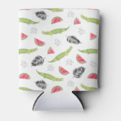 Tropisch watermeloen en krokodilpatroon blikjeskoeler (Voorkant)