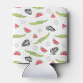 Tropisch watermeloen en krokodilpatroon blikjeskoeler (Achterkant)