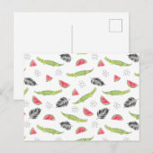 Tropisch watermeloen en krokodilpatroon briefkaart (Voorkant / Achterkant)