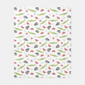 Tropisch watermeloen en krokodilpatroon fleece deken (Voorkant)