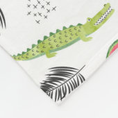 Tropisch watermeloen en krokodilpatroon fleece deken (Hoek)
