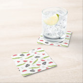 Tropisch watermeloen en krokodilpatroon kartonnen onderzetters (Insitu)