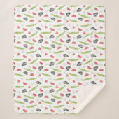 Tropisch watermeloen en krokodilpatroon sherpa deken (Voorkant)