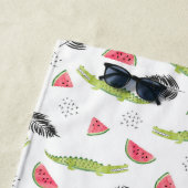 Tropisch watermeloen en krokodilpatroon strandlaken (In situ)