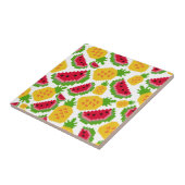 Tropisch watermeloen en pixelpatroon ananas tegeltje (Zijkant)