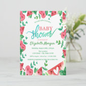 Tropisch Watermeloen Groen Baby shower Kaart (Staand voorkant)