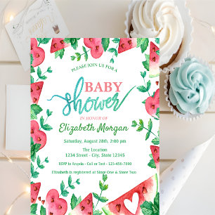 Tropisch Watermeloen Groen Baby shower Kaart