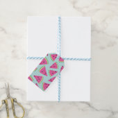 Tropisch watermeloen patroon cadeaulabel (Met Touw)