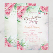 Tropisch Watermeloen Zomer Afstuderen Kaart (Voorkant / Achterkant)