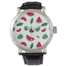 Tropisch watermeloen zomer naadloos patroon horloge