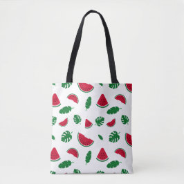 Tropisch watermeloen zomer naadloos patroon tote bag