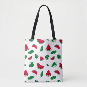 Tropisch watermeloen zomer naadloos patroon tote bag
