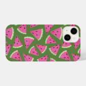 Tropisch watermeloen zomerpatroon iPhone hoesje (Achterkant horizontaal)