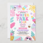 Tropisch Waterpark Zomer Verjaardagsfeest Kaart (Voorkant)