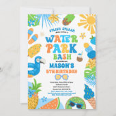 Tropisch Waterpark Zomer Verjaardagsfeest Kaart (Voorkant)