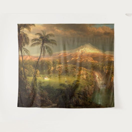 Tropisch Waterval Museum van Hawaii | Muur Wandkleed (Voorkant (horizontaal))