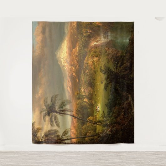 Tropisch Waterval Museum van Hawaii | Muur Wandkleed (Voorkant)