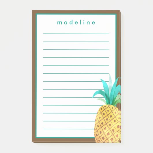 Tropisch | Waterverf ananas Post-it® Notes (Voorkant)