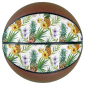 Tropisch waterverf-ananassepatroon met hawaii-them basketbal (Voorkant)