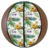 Tropisch waterverf-ananassepatroon met hawaii-them basketbal (Verticaal)