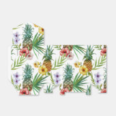 Tropisch waterverf-ananassepatroon met hawaii-them bedankdoosjes (Uitgevouwen)