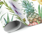 Tropisch waterverf-ananassepatroon met hawaii-them cadeaupapier (Rol Hoek)