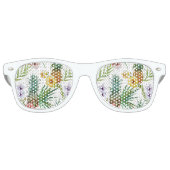 Tropisch waterverf-ananassepatroon met hawaii-them retro zonnebril (Voorkant)