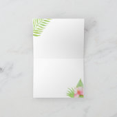 Tropisch waterverf bloemenhuwelijk bedankkaart (Binnen)