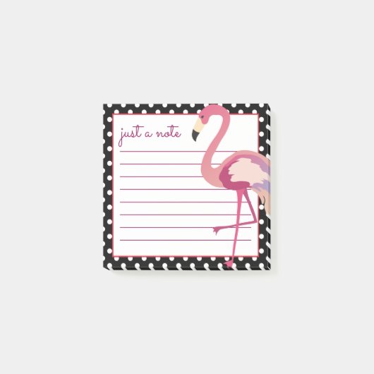 Tropisch | Waterverf Flamingo Polka Dots Post-it® Notes (Voorkant)