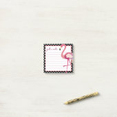 Tropisch | Waterverf Flamingo Polka Dots Post-it® Notes (Op bureau)