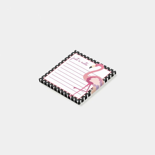 Tropisch | Waterverf Flamingo Polka Dots Post-it® Notes (Schuin)