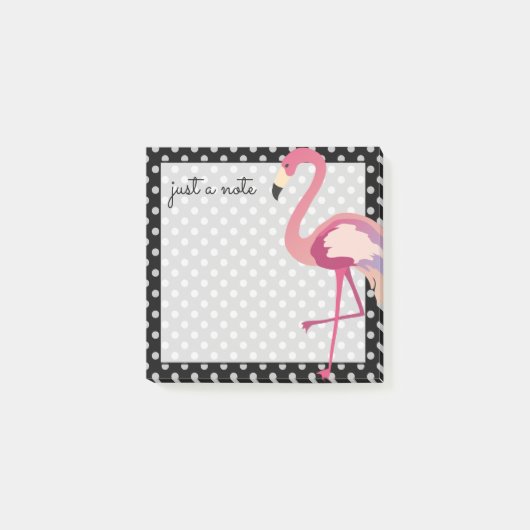 Tropisch | Waterverf Flamingo Polka Dots Post-it® Notes (Voorkant)