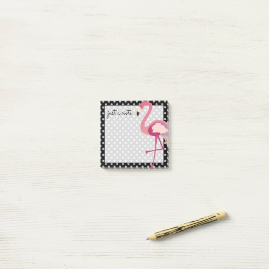 Tropisch | Waterverf Flamingo Polka Dots Post-it® Notes (Op bureau)