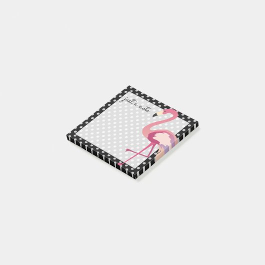 Tropisch | Waterverf Flamingo Polka Dots Post-it® Notes (Schuin)