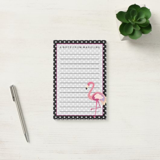 Tropisch | Waterverf Flamingo Polka Dots Post-it® Notes (Kantoor)