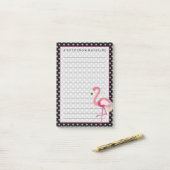 Tropisch | Waterverf Flamingo Polka Dots Post-it® Notes (Op bureau)