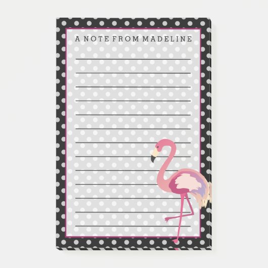 Tropisch | Waterverf Flamingo Polka Dots Post-it® Notes (Voorkant)