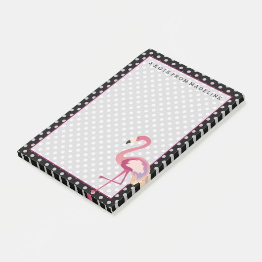 Tropisch | Waterverf Flamingo Polka Dots Post-it® Notes (Schuin)